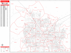 Las Vegas Digital Map Red Line Style